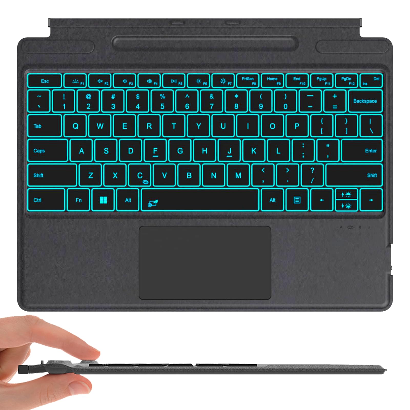 Surface Pro Keyboard for Microsoft Surface Pro 8/9/X/10/11 13 inch, Wireless Type Cover with 7 Color Backlit, Bluetooth Ultra-Slim Portable Magnetic