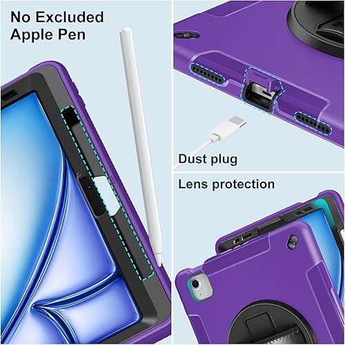 Miniatura 3 de Miesherk Funda para iPad Air de 11 pulgadas M2 2024 (6 generación), iPad Air de 45 generación de 10.9 pulgadas con protector de pantalla integrado,