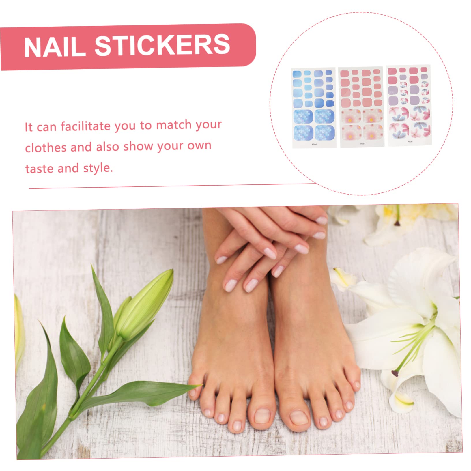 Didiseaon 5 Set Adesivi Per Unghie Dei Piedi Stickers Natalizi Unghie Decorazioni Unghie Adesivi Per Bambini Unghie Finte Lucide Adesivi Per Le Unghie Dei Piedi Etichetta 6 Fogli*5