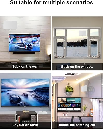 Miniatura 9 de Antena de TV digital HD mejorada 2022 de hasta 450 millas de alcance  Soporta 4K 1080p todos los televisores en canales locales VHF UHF amplificador