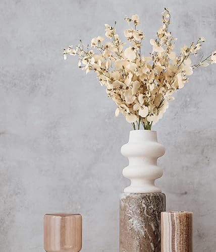 Miniatura 5 de Orquídeas artificiales, 10 unidades (cada una de 37 pulgadas), orquídeas artificiales de tallo largo, flores artificiales de seda falsas para