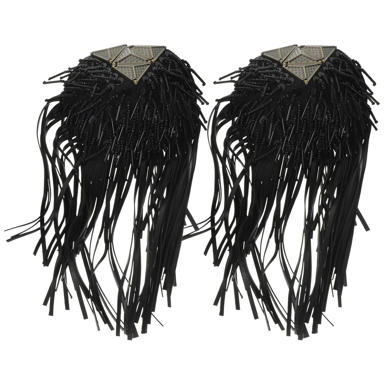 Charreteras de hombro de PU negro para renovar chaquetas viejas con borlas y diseño ligero
