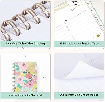 Blue Sky 2025-2026 Weekly & Monthly Academic Planner, 5x8