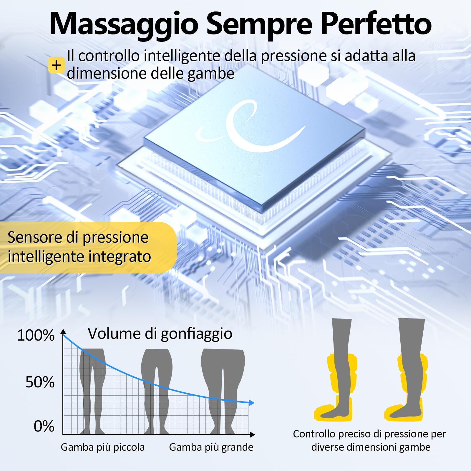 Comfytemp Massaggiatore Wireless per Piedi e Gambe, Allevia la Fatica, con Massaggio Airbag 360°, Per circolazione e rilassamento, App DIY Personalizzabile, Regalo Perfetto per Mamma, Papà e Atleti