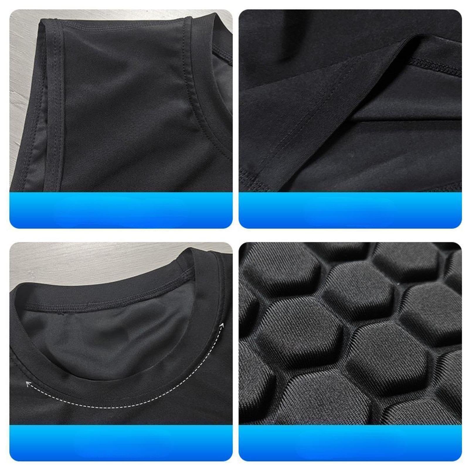 F Fityle Camisa de compresión Acolchada para Hombre Protector de Costilla de la Costilla aliviable Chaleco de compresión de Equipo de protección para Rugby de