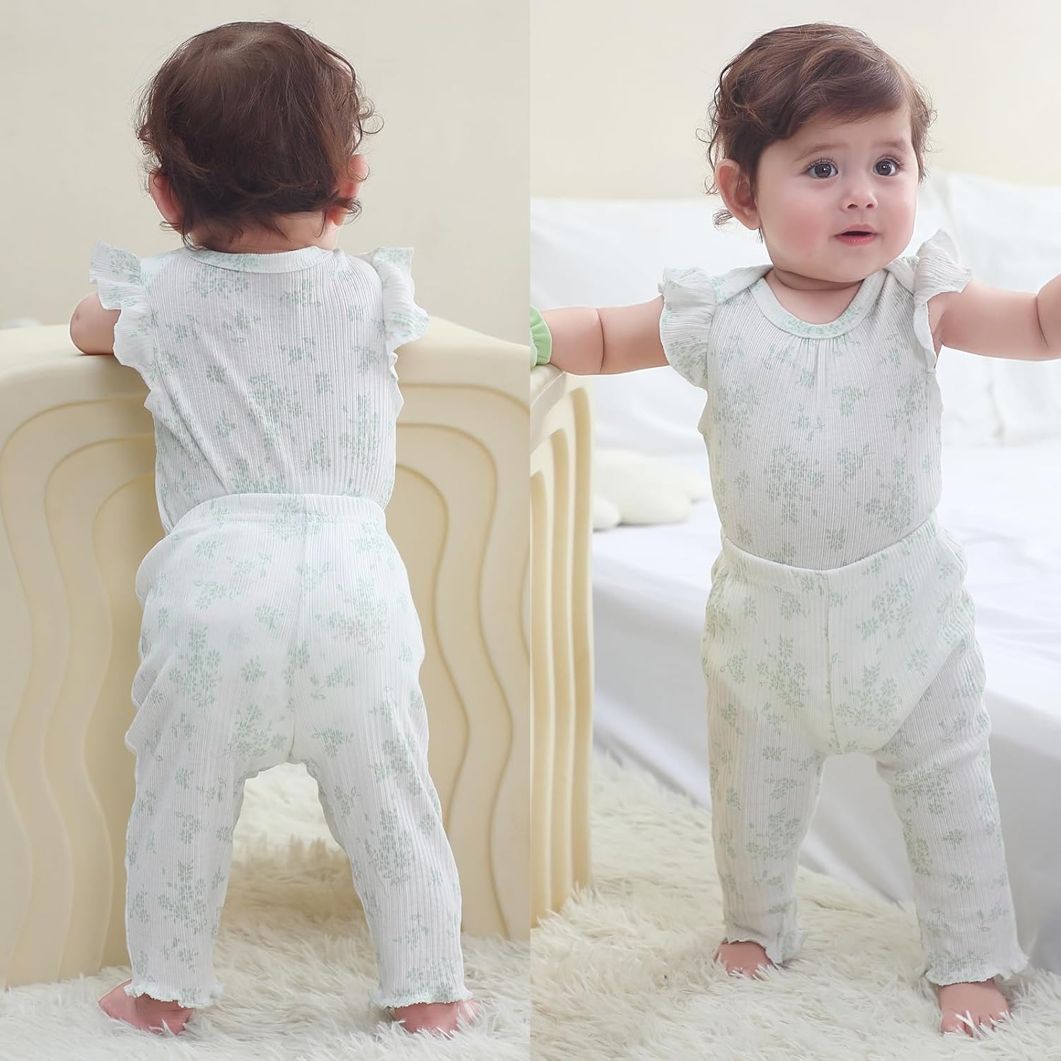 Baby Bodysuit and Pant Set Summer Ribbed Mix Match Infant Boy Girl Clothes Outfits - Image 6