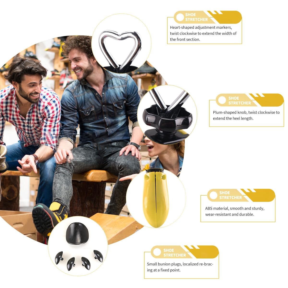 Estirador de zapatos, nuevo estirador de botas para mujeres y hombres, elástico en 4 direcciones, para dar forma al interior del zapato.