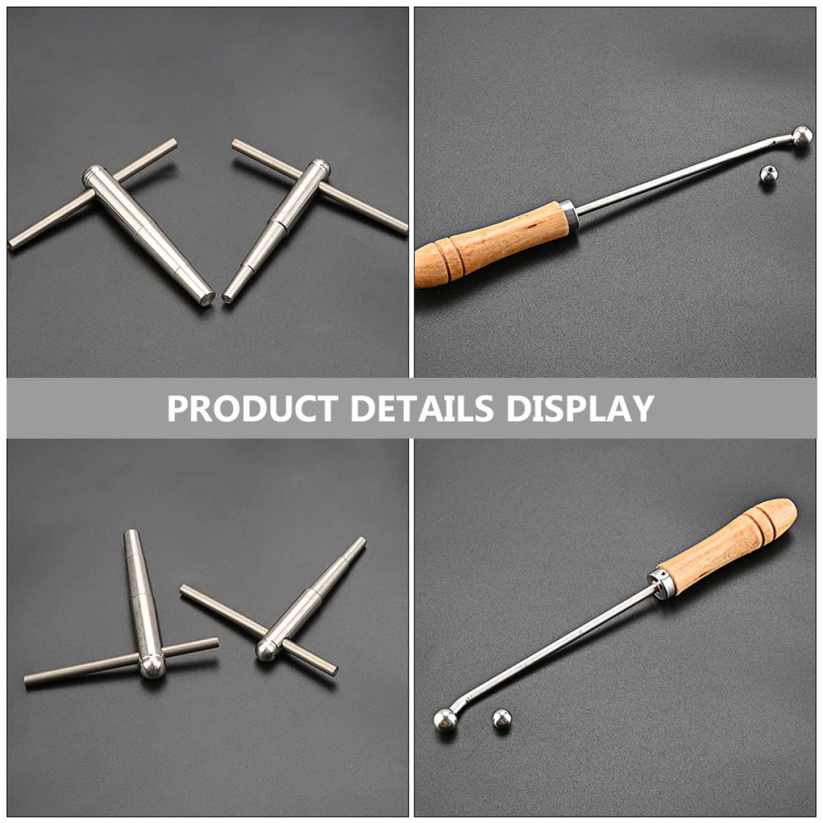PRETYZOOM Juego de Herramientas de Centrado y Reparación Mango de Madera Accesorio Metálico para Ajustar y Dar Forma para Trompeta y Trombón a Instrumentos de Viento