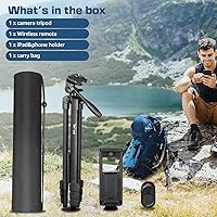 Vista 7 de Trípode, Lusweimi - Trípode de cámara de 73 pulgadas para iPad Pro y iPhone compatible con tablet/iPad Pro de 12.9 pulgadas, trípode para cámara