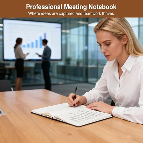 Miniatura 5 de Vivin B5 - Cuaderno de rayas universitarias para el trabajo, diario de tapa dura de cuero de 6.9 x 9.8 pulgadas, 192 páginas cuaderno profesional a