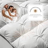 Vista 5 de Royoliving - Edredón de plumas de pato gris, tamaño Queen, para todas las estaciones, con funda 100% algodón, con relleno, con fijaciones