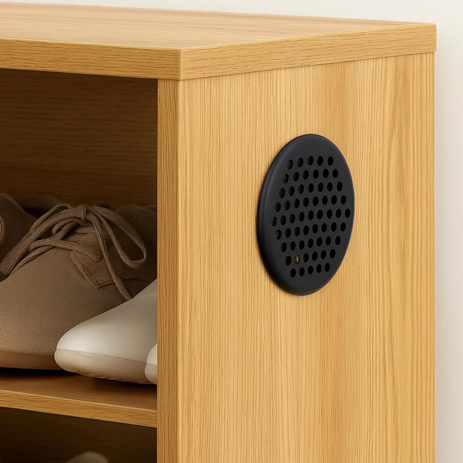 40 Black Stainless Steel Round Vents, 2.1 In For Cabinets, Sloping Design, Soffit Vents For Shoe, Kitchen, Wardrobe