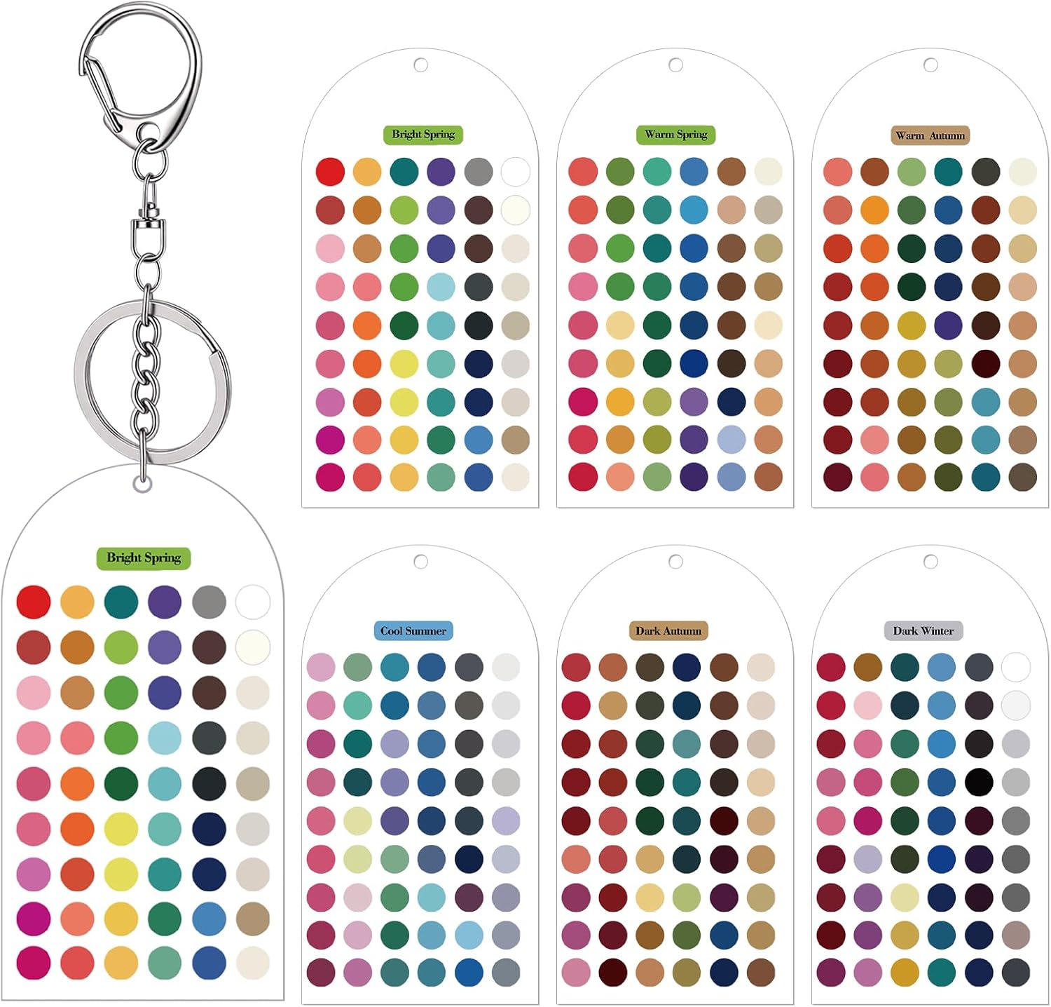 Nosiny 6/12 Pcs Seasonal Color Selection Card Keychains