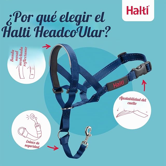Foto 3 de 5 de Collar Ronzal Halti - Tamaño 2, Azul Cobalto
