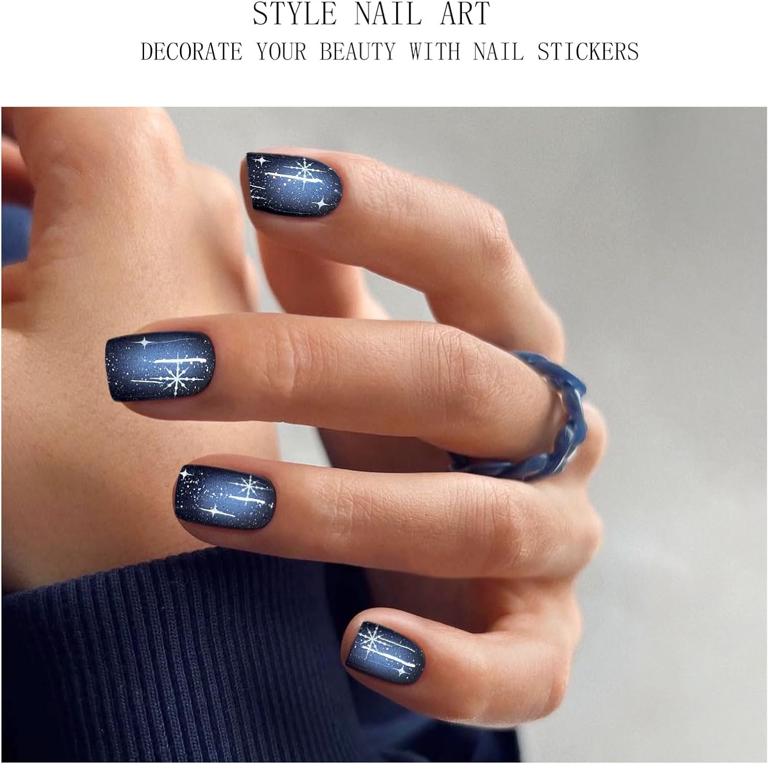 JMEOWIO Semi Cured Gel Strips Nail Art Sticker Wrap Christmas Snowflake