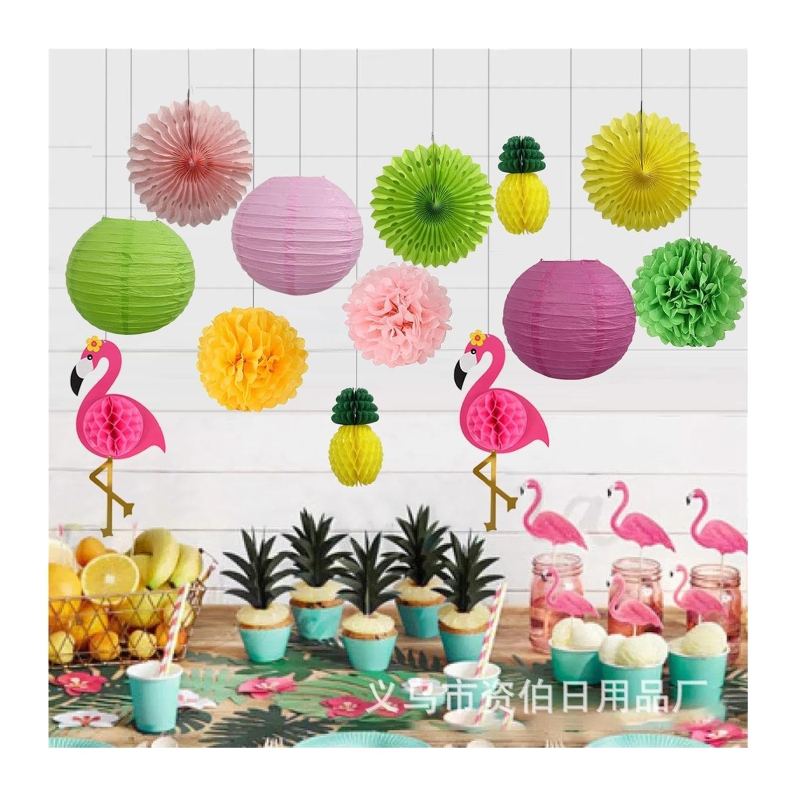 1 Set Di Decorazioni Con Palline Fiori Carta Per Decorazioni