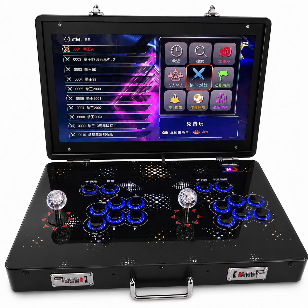 Console di gioco arcade retrò portatile, scatola pieghevole in metallo 35000-in-1 con schermo da 21 pollici, funzione di ricerca, nascondi e pausa