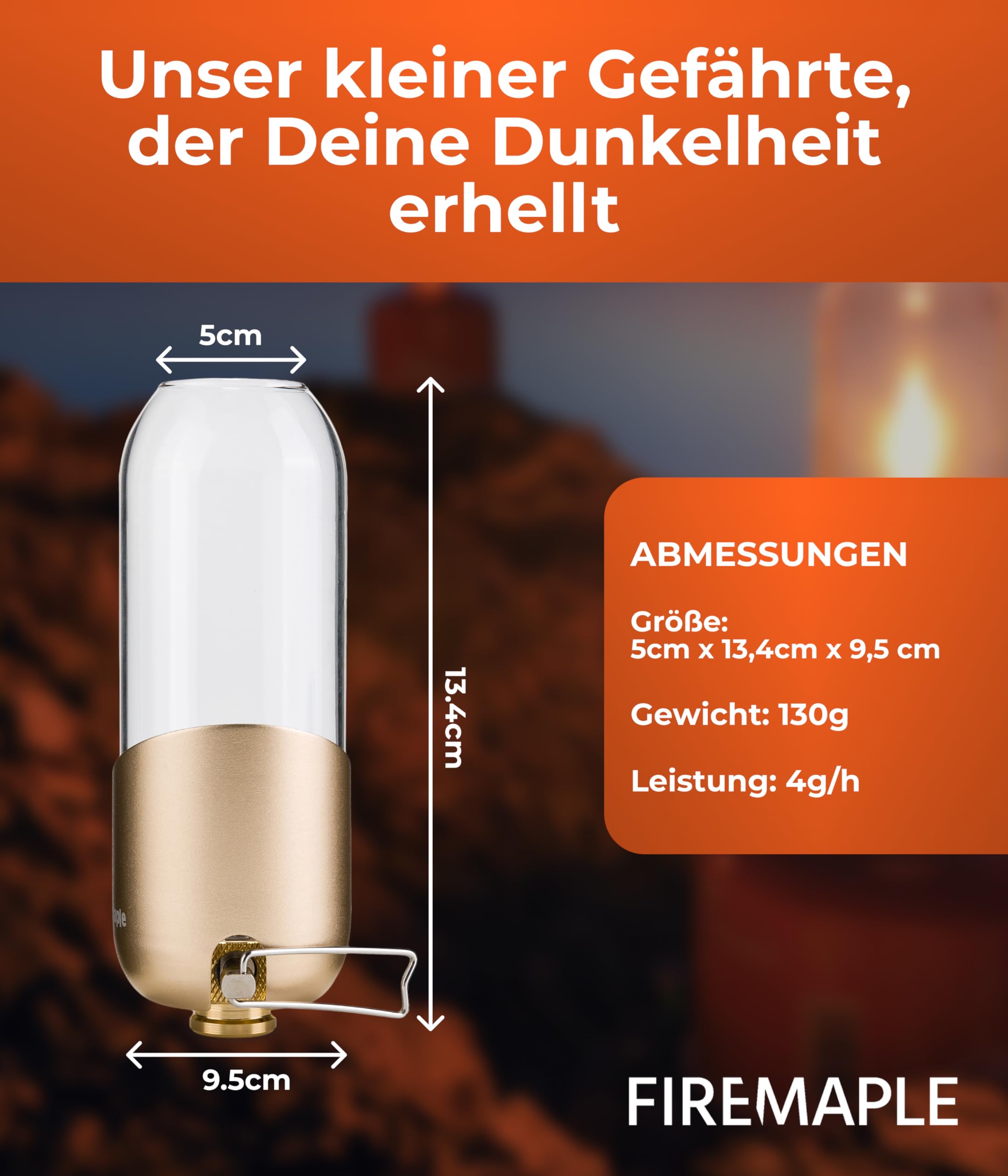Orange Gaslampe