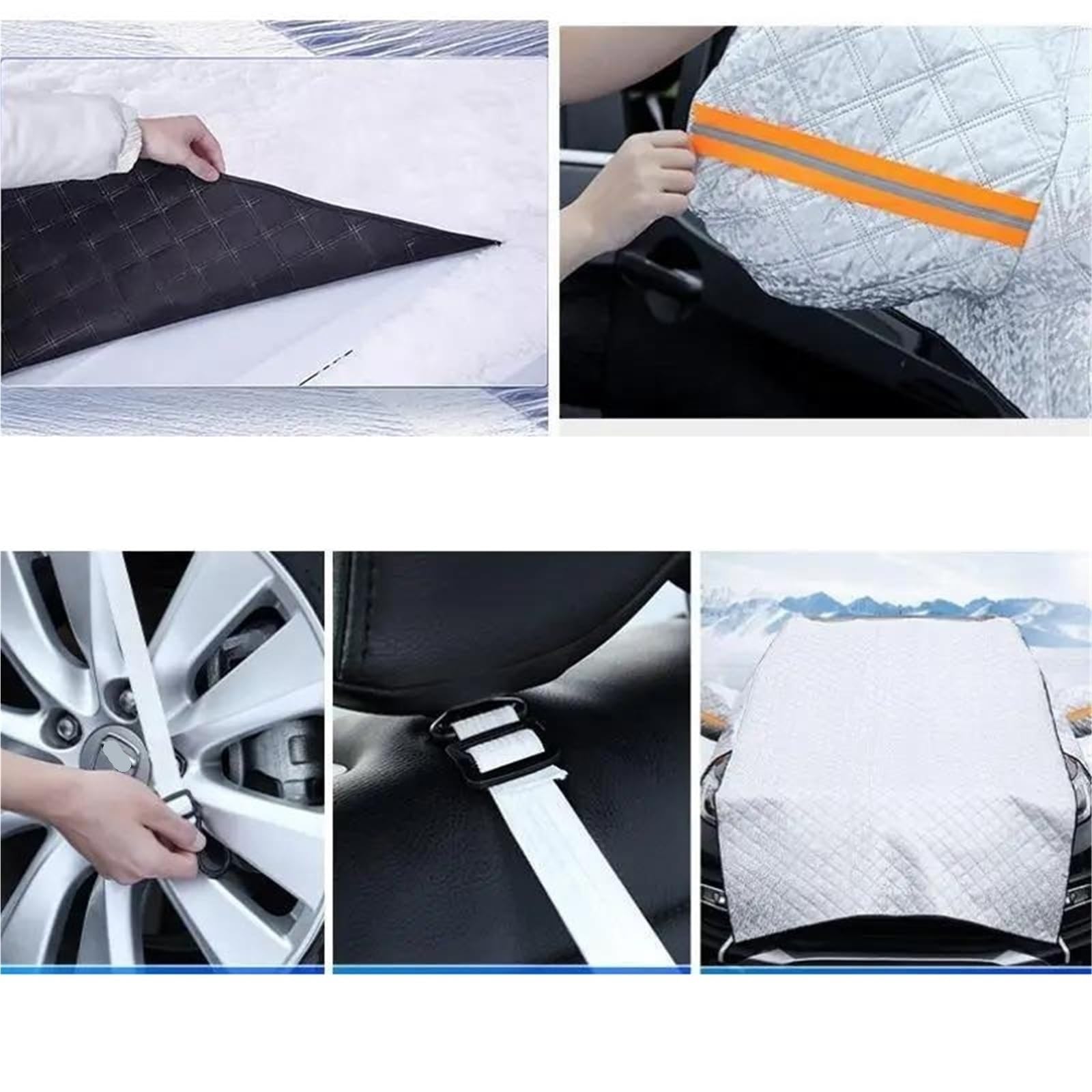 Parabrezza Anteriore per Scudo da Neve per Auto, finestre di Copertura in Inverno con Indumenti ispessiti all'Interno Copri Parabrezza Auto Inverno