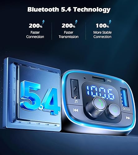 Miniatura 5 de LIHAN USB C Bluetooth 5.4 Car Adapter, Wireless Upgrade Audio System for Non-Bluetooth Vehicles, FM Radio Transmitter, 48W Fast Charging, Stable