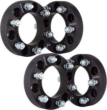 Smart Parts 4 Qty 1.5" 5x150 Black Hub Centric Wheel Spacer Adapters CB 110mm Stud 14x1.5