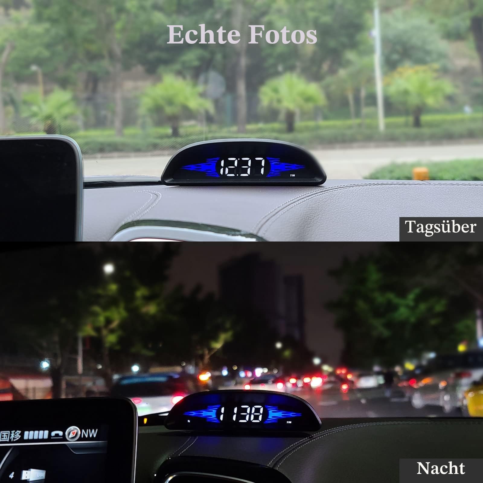 GPS Speedometer Car, Display of Speed, Speedometer, Reminder of Speeding and Driving Fatigue, Compatible with All Cars, Head Up Display