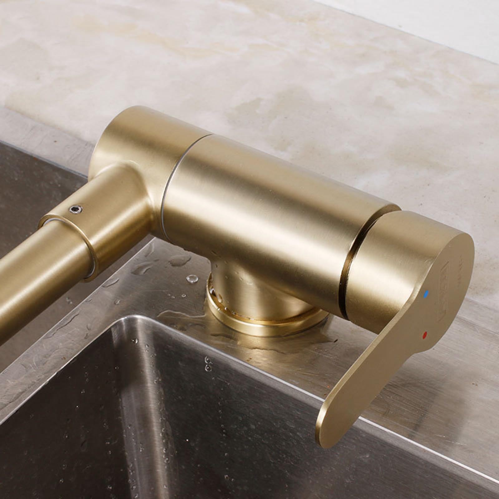 Grifo de Cocina Plegable Blanco Monomando para Ventana Delantera, Grifo Plegable para Furgoneta Camper.