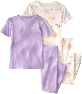 Carter's Girl 4-Piece Pajama Set | Long-Sleeve Sleepwear Sets | Snug Fit with Soft Breathable Cotton Nightwear | Round Nec... Price In India