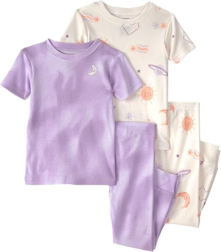 Carter's Girl 4-Piece Pajama Set | Long-Sleeve Sleepwear Sets | Snug Fit with Soft Breathable Cotton Nightwear | Round Nec...