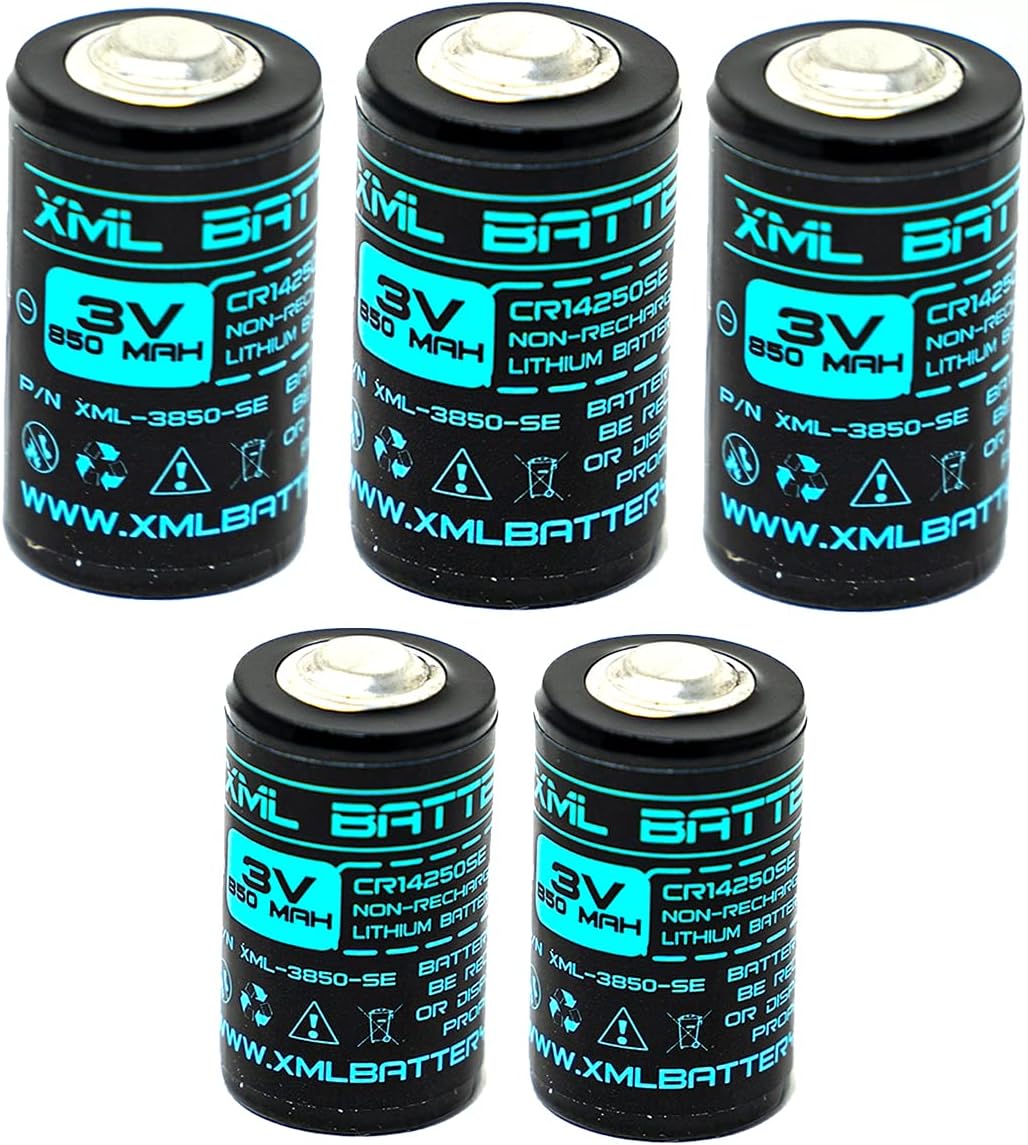 (5 Pack) 1/2 AA CR14250SET and Siemens MCI2 Laser Lithium Cell for FDK 3V 850mAh CR14250SE Battery Sanyo 1755-BAT CR1/2AA CR14250 CR14250SE