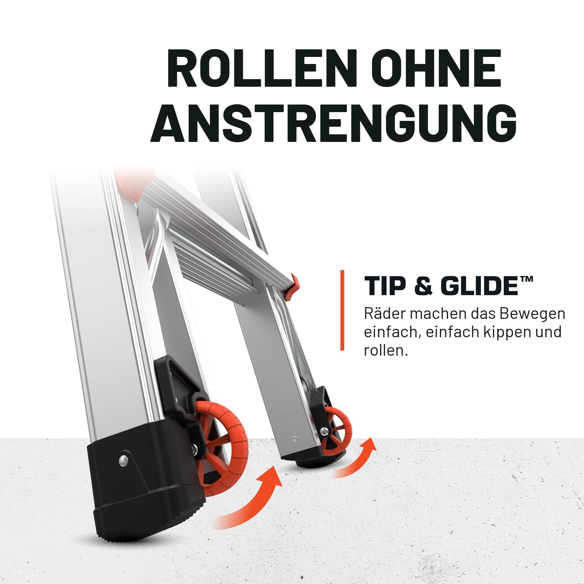 Little Giant Leitern, Velocity mit Rädern, M26, 7,9 m, Multi-Positionsleiter, Aluminium, Typ 1A, 136 kg Tragfähigkeit, (15426-001)