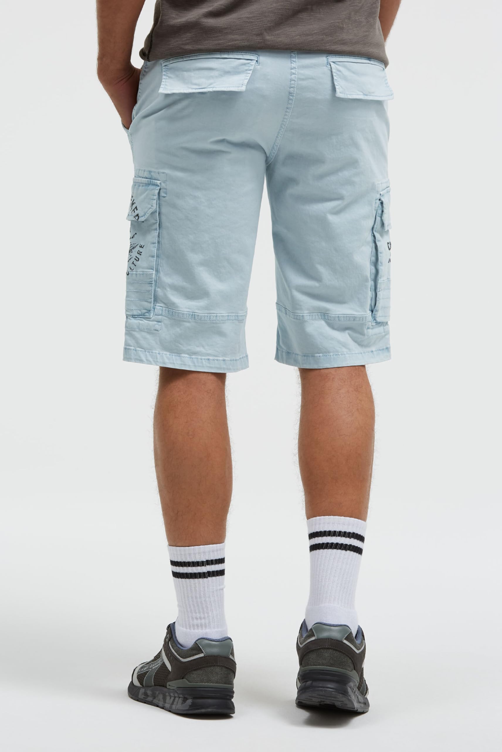 Camp David Herren Cargo Shorts mit Prints im Used Look