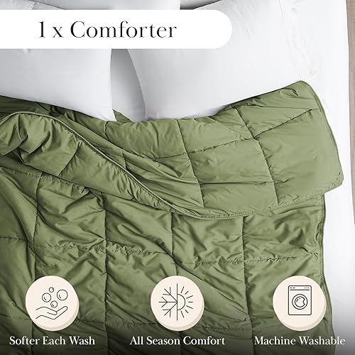 Miniatura 2 de Edredón ligero Southshore Fine Linens Vilano Springs, Microfibra, Verde salvia, Full Queen