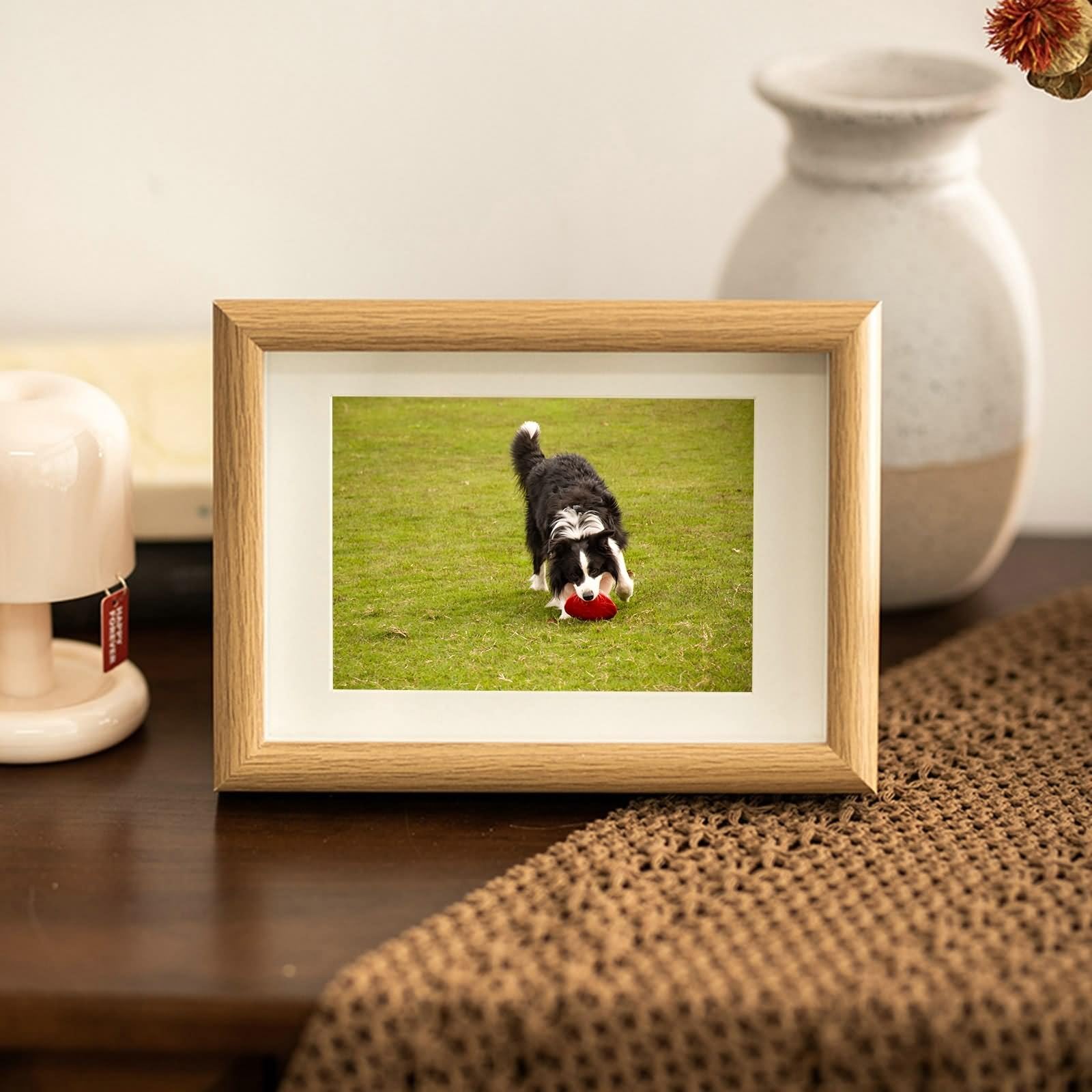 Photo Frame Engagement, Bilderrahmen Holz Rechteckig für Tischplatte Oder Wandmontage aus MDF 25x30cm