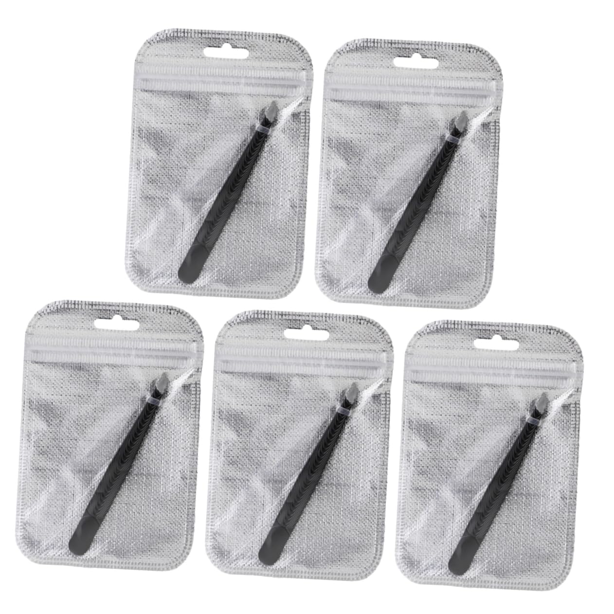 VICASKY 5pcs Set Stainless Steel Eyebrow Tweezers Set Ergonomic Design Eyebrow Makeup Tool for Precision Grooming Portable for Travel Home Use and for Men Women