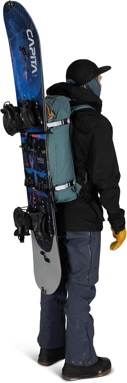 Osprey Soelden 25L Ski and Snowboard Backpack - Lightweight Men's Backcountry Pack - Avalanche Safety Access - Diagonal/A-Frame Ski Carry, Snowboard Carry - 100% Recycled Nylon, Cascade Blue - Image 11