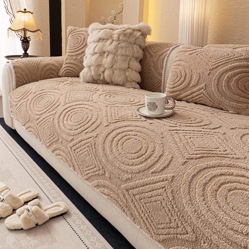 Housse de canapé antidérapante marron 110x180 cm pour assise de salon