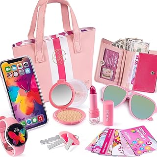Make it Up Little Beauty On The Go Pretend Play Kids Purse and Makeup Toy with Princess Pretend Makeup Smartphone Wallet Keys Credit and VIP Cards Perfect Pretend Play Set for Girls, Ages 3+