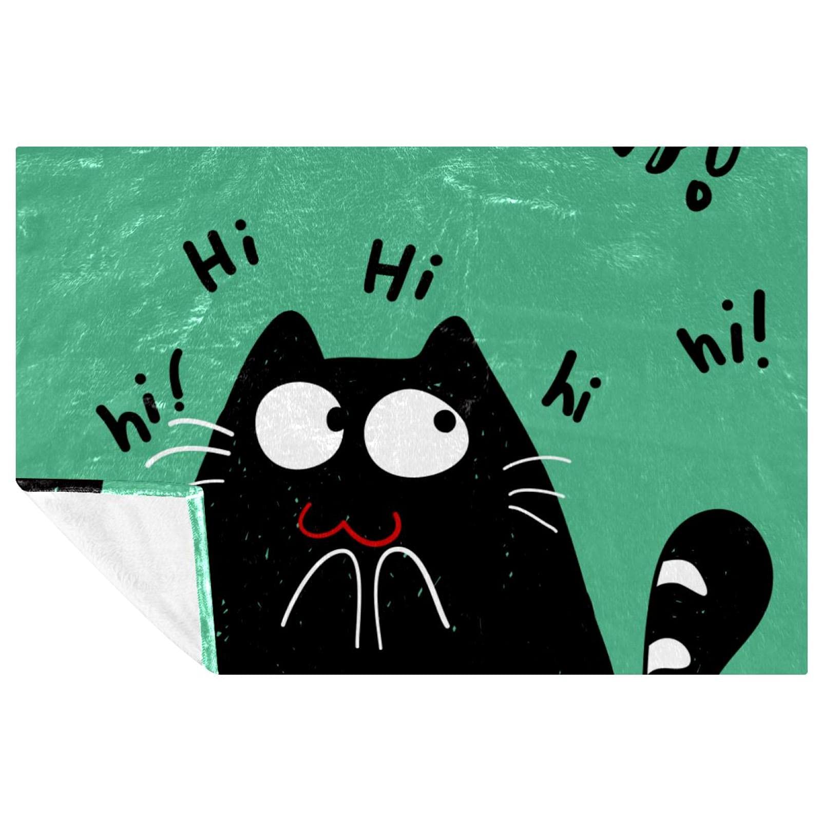 Couverture motif chat vert une touche de tendresse et de douceur sur votre canapé