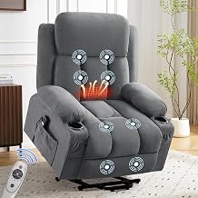 MAHOMICO Power Lift Recliner Chair for Elderly with Vibration Massage and Lumbar Heating Electric Oversized Single Sofa with Cup Holder and USB Charge Port for Living Room