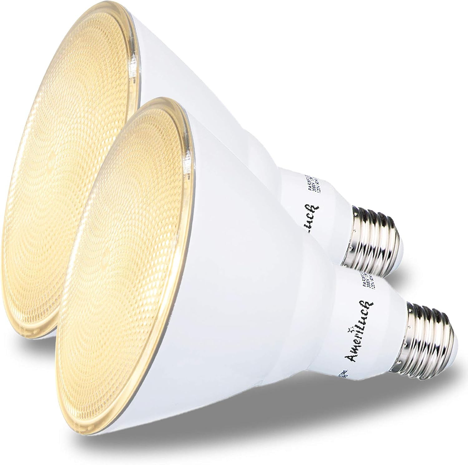 AmeriLuck 3000K Warm Light Outdoor PAR38 LED Flood Light Bulb, 90W Equiv. 13W Non-Dimmable (2 Pack) (PAR38 2 Pack, 3000K)
