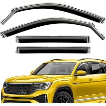 Extra Durable Window Deflectors in-Channel Window Visors Rain Guards Fit for Volkswagen VW Atlas 2018-2026, Sun Visors, Wind Vent for Shades, Exterior Car Accessories - 4pcs. AG0295