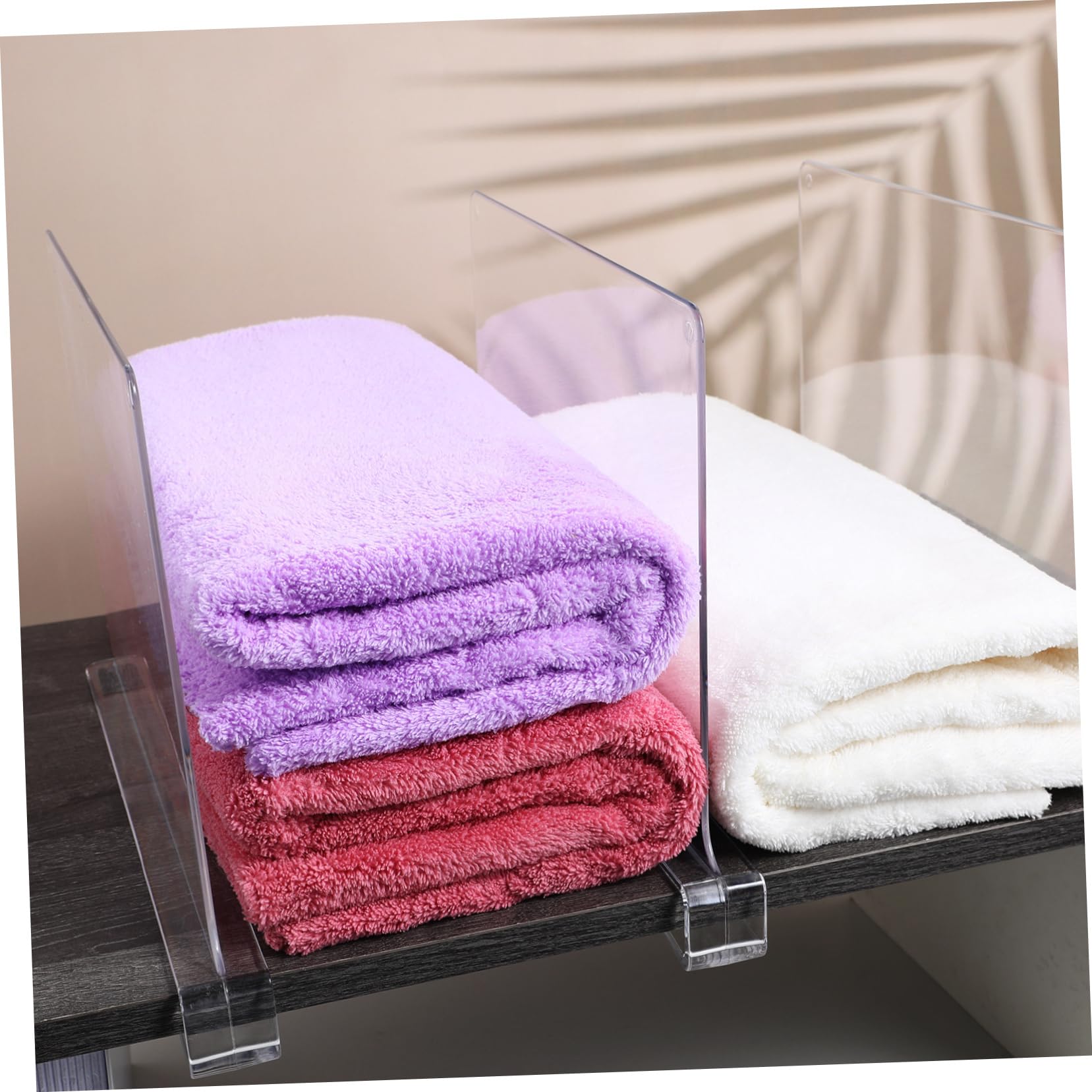 LABRIMP Separadores de Bolsos para Armario, Divisores de Estantes Transparentes de PS, 6 Piezas, Organizador Armarios Ropa y Accesorios