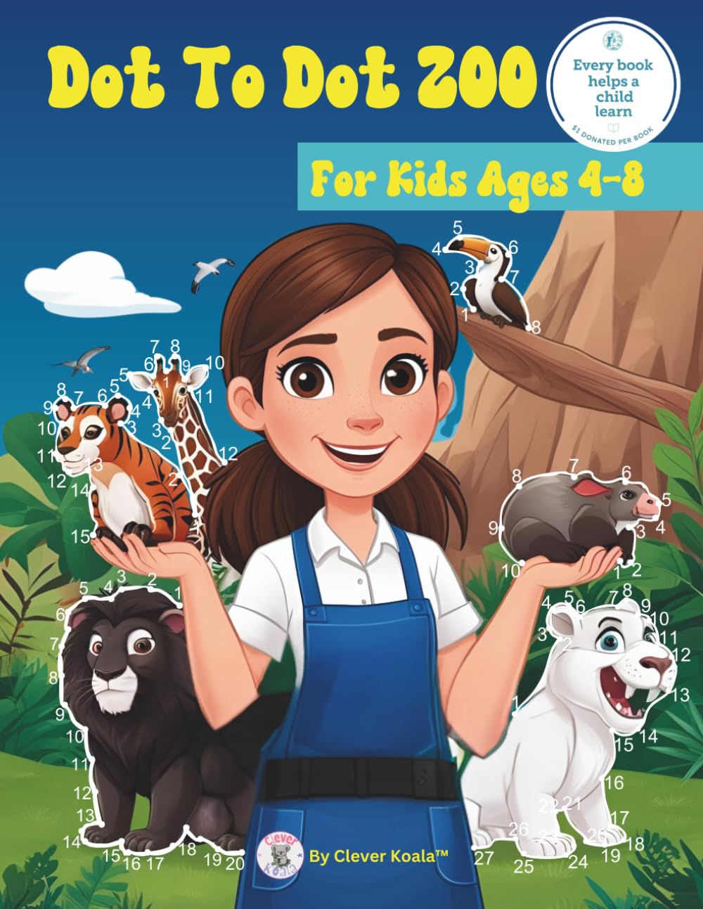 Dot-to-Dot Zoo: Connect, Color and Learn