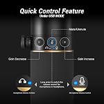 TONOR Microphone dynamique de jeu XLR/USB Podcast Gaming Mic, Cardioid Studio Mic pour le streaming d'enregistrement Podcasting, Quick Mute, 3.5mm Casque Jack, Contrôle du volume, Bras de boom, Noir TD510+