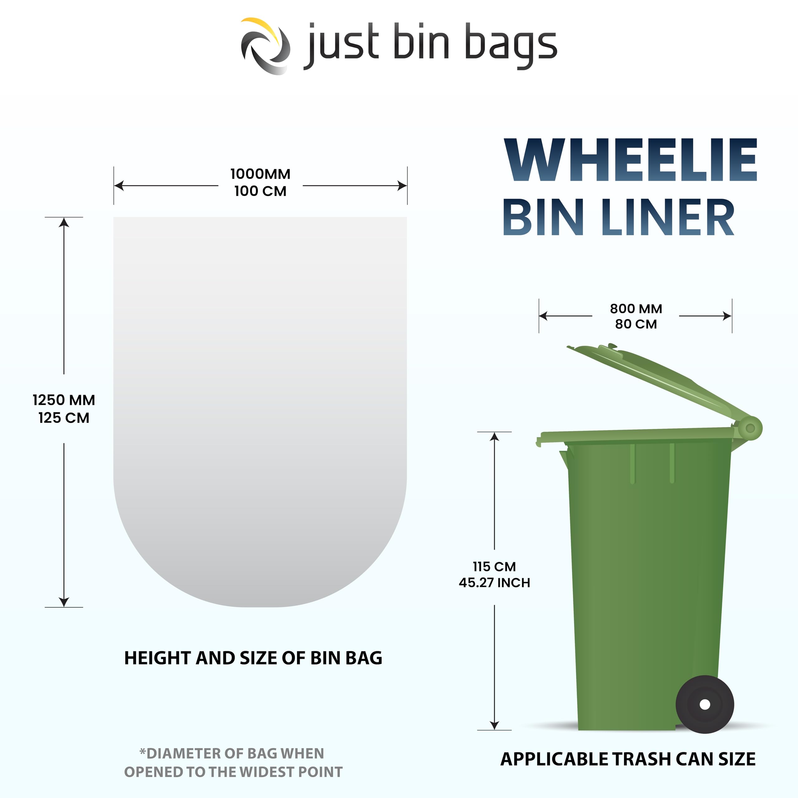 30 bolsas de basura para cubos de basura, 360 L, color azul, resistentes, 12 kg – 70 micrones, 100 x 125 cm (3 rollos de 10 bolsas cada una)
