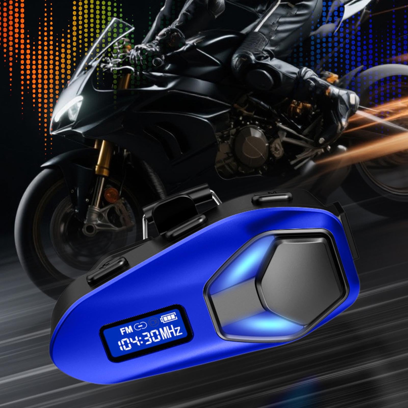 Jectse Cuffie BT per Casco Moto, Interfono per Casco Bidirezionale per 2 Ciclisti, Doppio Interfono e Condivisione di Musica, Lega di Zinco Premium, Tenuta Stagna IP65, per Moto, Sci,