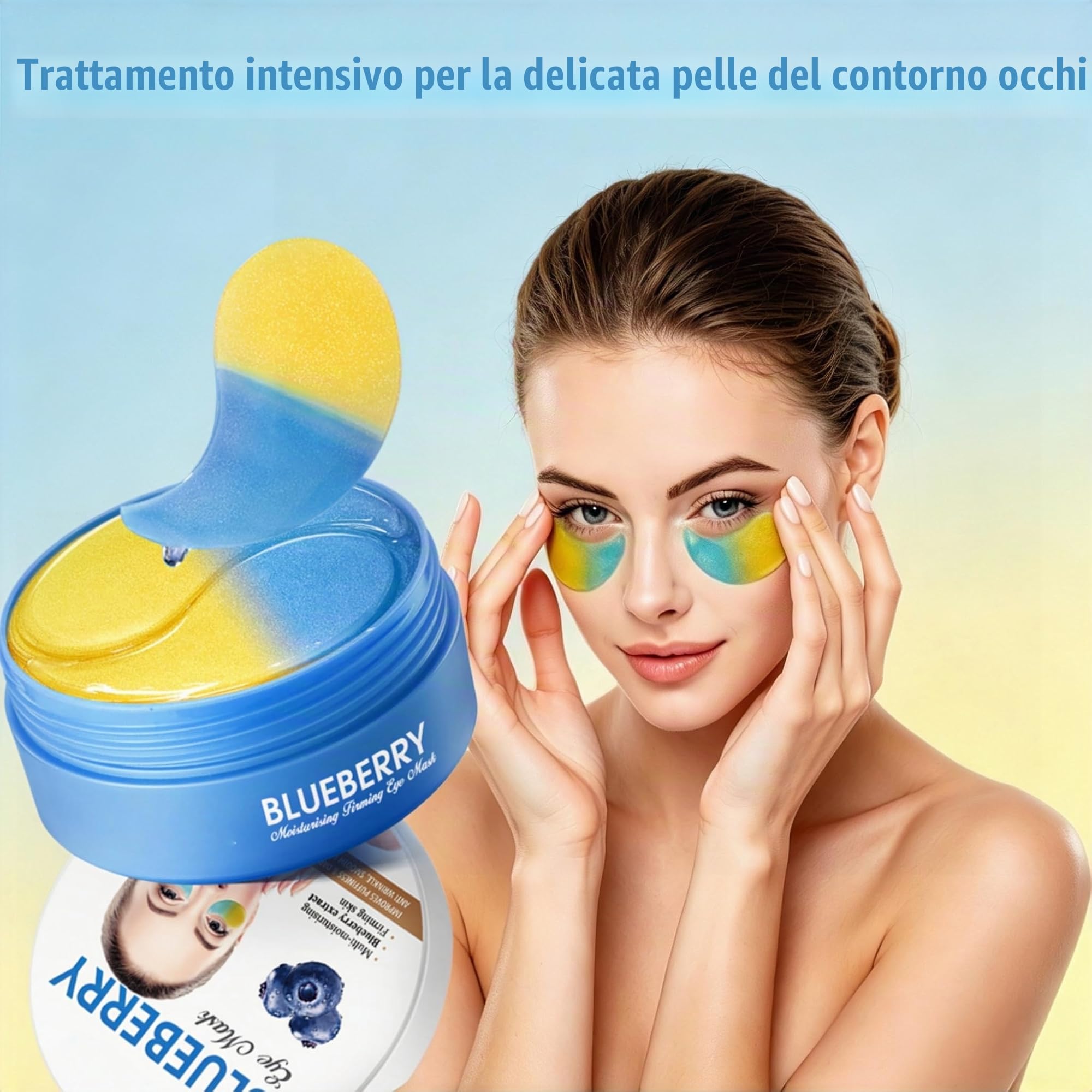 Patch Occhi per Borse e Occhiaie, 60PC Maschera Occhiaies,Maschera Collagene Patch,Eye Patches Essence,Allevia la Stanchezza, Elimina le Borse e Riduce le Rughe