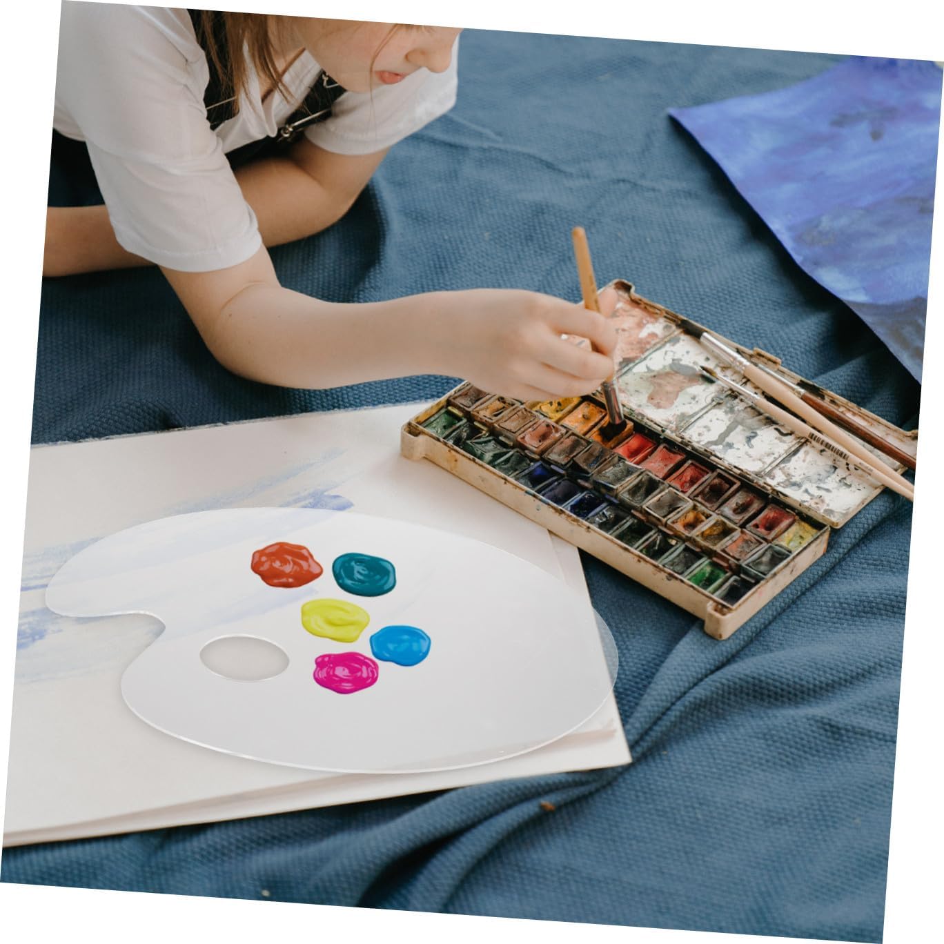1pc Acrylic Watercolor Pigment Mixing Tray Mixing Pallet for Artists Beginners Hobbyists Lightweight Easy to Clean Art Supply for Painting Projects