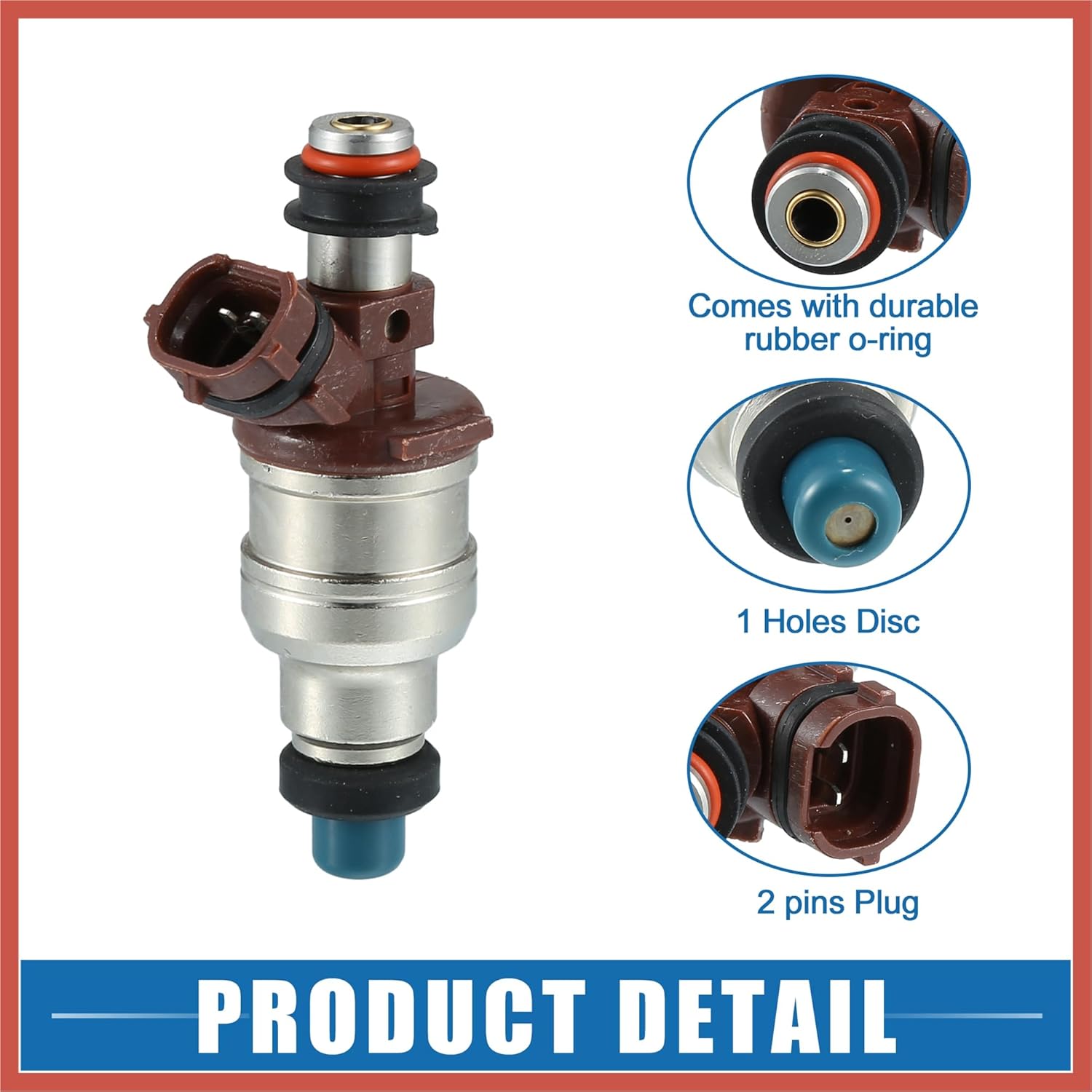 ACROPIX Fuel Injector No.23209-65020 Fuel Injection Nozzle for Toyota 4Runner SR5 1989-1995 3.0L for Toyota 4Runner DLX 1989 3.0L Brown (Pack of 6) Car Parts